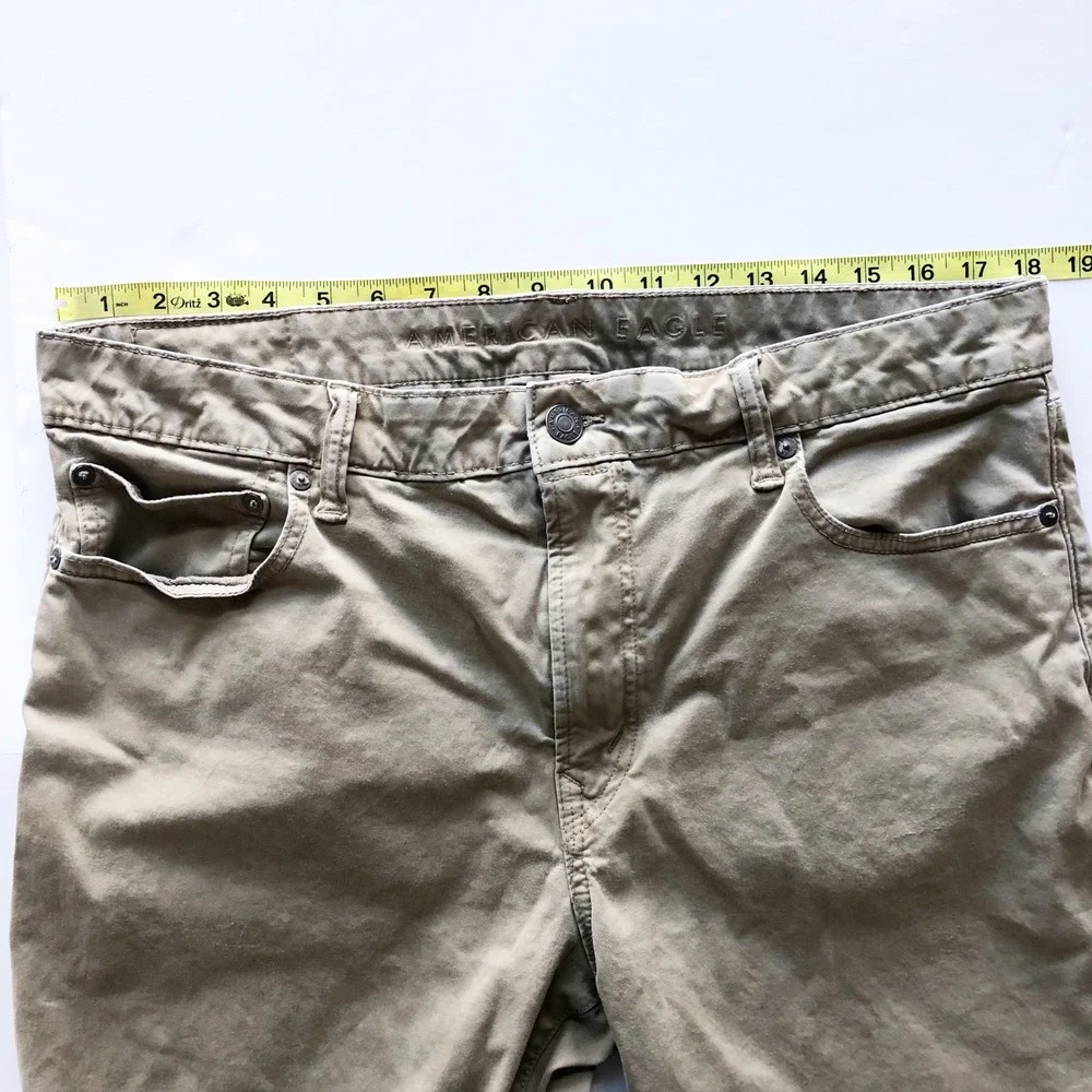 American Eagle Pants Mens 36x32 Flex Original Straight Khaki Tan Chino Jeans